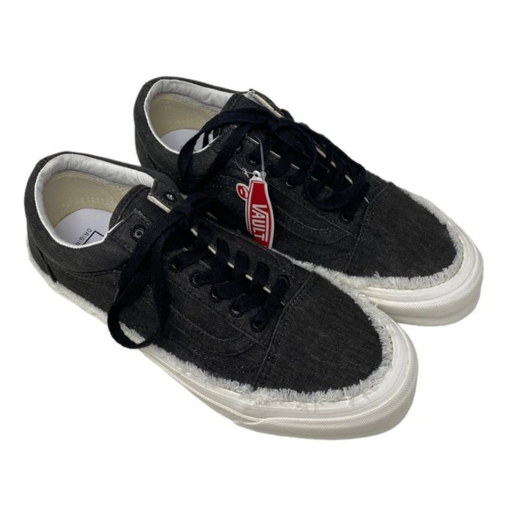 VANS Vault OG Old Skool LX Men's Shoes Canvas Raw Edge Black Skate VN0A5FBEBLK - Picture 3 of 9